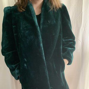 Vintage Green Luraseel Faux Fur Coat